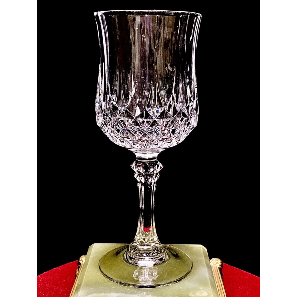 Elegant Vtg Cristal d' Arques Longchamp 6 oz Crystal Wine Glass 6.5”‎ Excellent